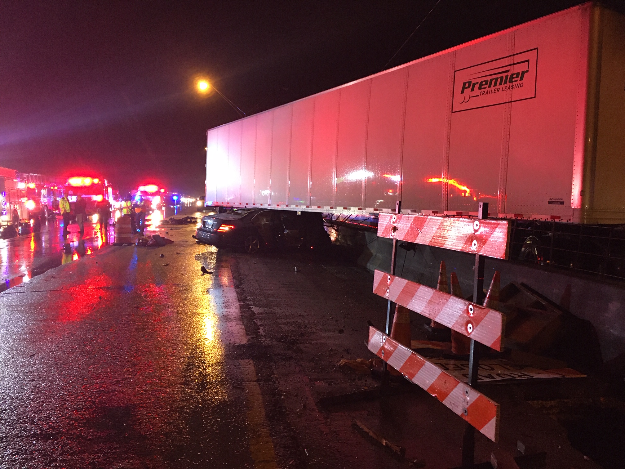 Car Under Trailer at Scene - Received from Police Officer